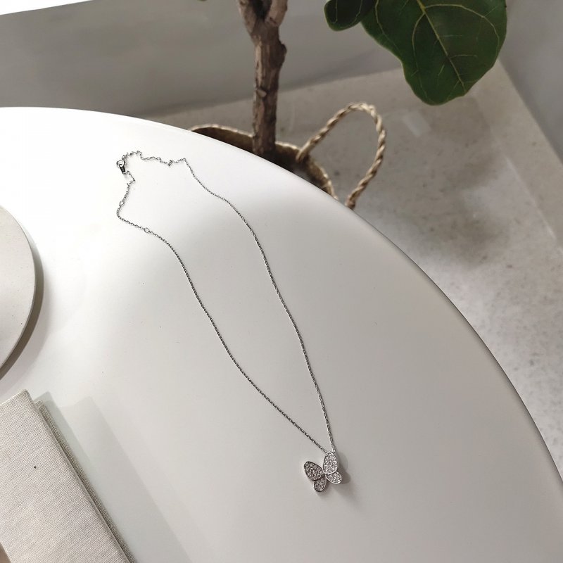 Net Red Same Design Jewelry 925 Sterling Silver Elf Butterfly Necklace Short Neck Chain Net Red Same Design Jewelry 925 Sterling Silver Elf Butterfly Necklace Short Neck Chain