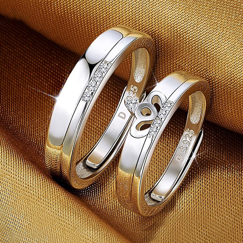 New crown couple ring opening male and female one ring niche design simple birthday gift for girlfriend New crown couple ring opening male and female one ring niche design simple birthday gift for girlfriend